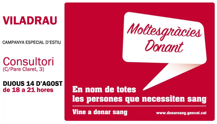VINE A DONAR SANG · Moltes Gràcies DONANT