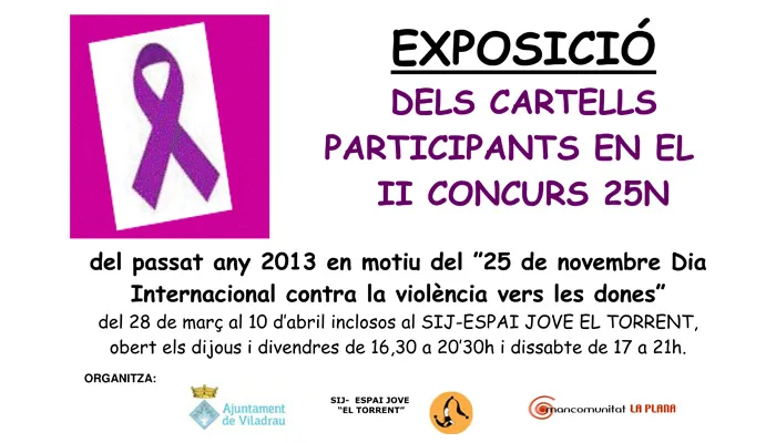 Exposició dels cartells participants en el II Concurs 25N
