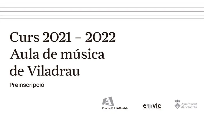 Viladrau Preinscripcions de l'Escola de Música curs 2021-2022