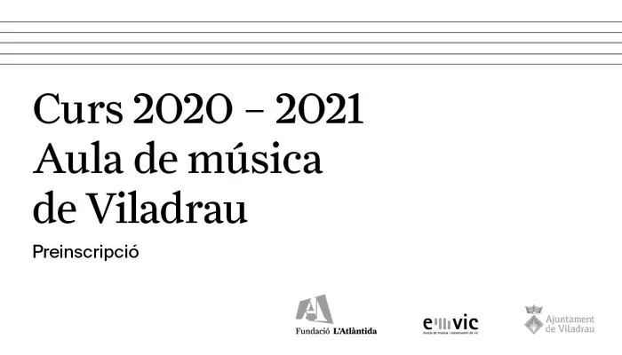 Viladrau Preinscripcions de l'Escola de Música curs 2020-2021