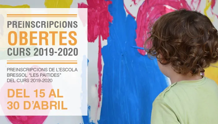 Viladrau Preinscripcions per l'Escola Bressol "Les Paitides" pel curs 2019-2020