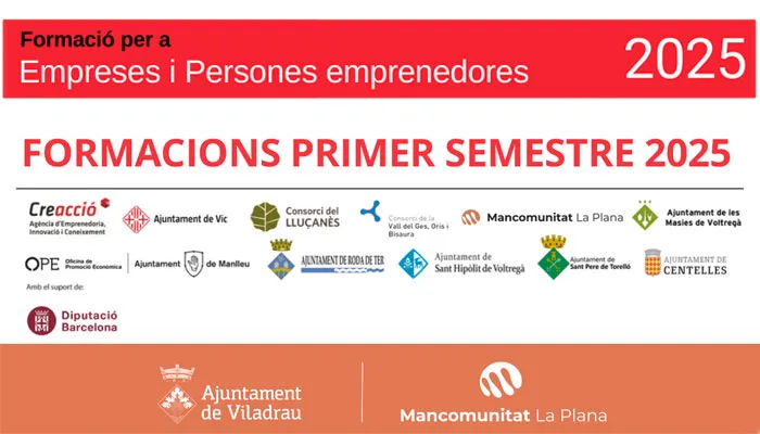 Nova programació de Formació per a Empreses i Emprenadors 2025 (1er semestre)