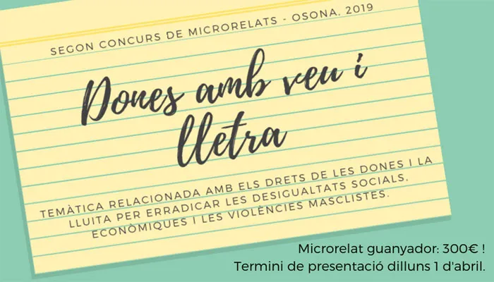 2n Concurs de microrelats 'Dones amb veu i lletra'