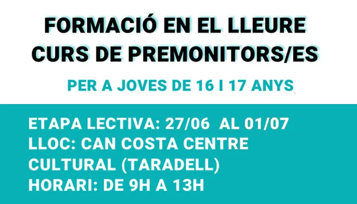 Formació d'educació en el lleure infantil i juvenil per a joves de 16 i 17 anys