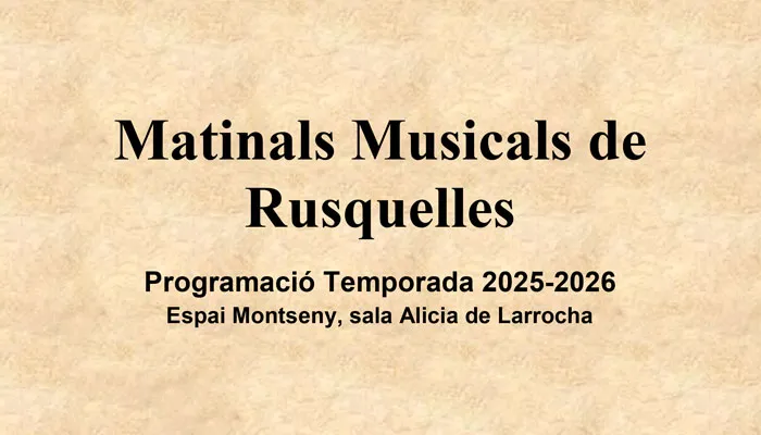 Viladrau Nova temporada del Matinals Musicals de Rusquelles 2025-2026