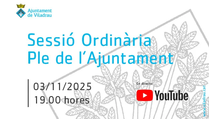 Convocatòria de la sessió ordinària del ple de l'ajuntament. El 3 de novembre de 2025