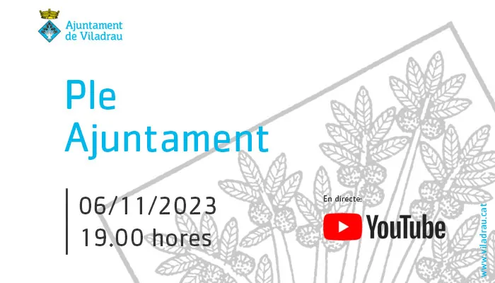 Convocatòria de la sessió ordinària del ple de l'ajuntament. El 6 de novembre de 2023