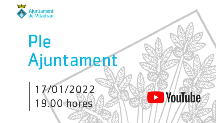 Convocatòria de la sessió ordinària telemàtica del ple de l'ajuntament. El 17 de gener de 2022