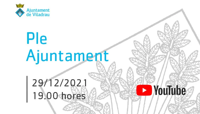 Convocatòria de la sessió extraordinària telemàtica del ple de l'ajuntament. El 29 de desembre de 2021