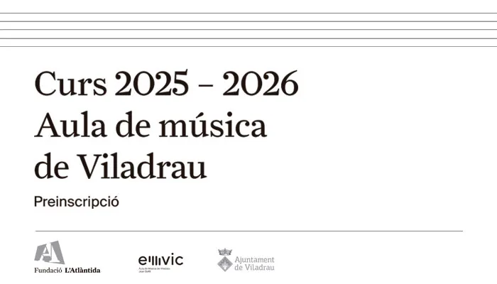 Preinscripcions de l'Aula de Música de Viladrau pel curs 2025-2026