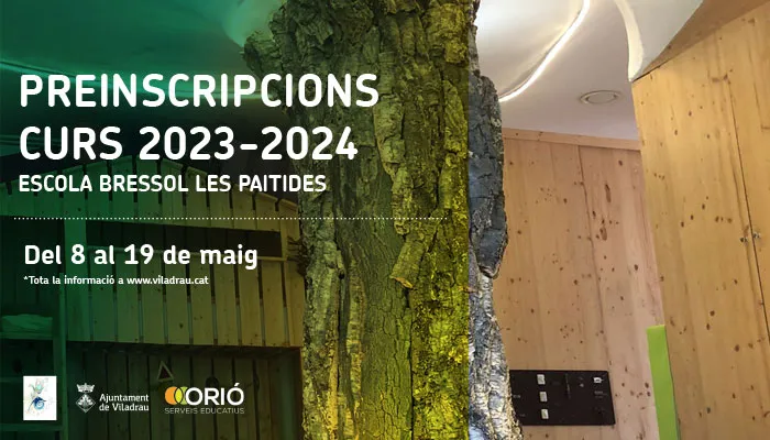Viladrau Preinscripcions per l'Escola Bressol "Les Paitides" pel curs 2023-2024