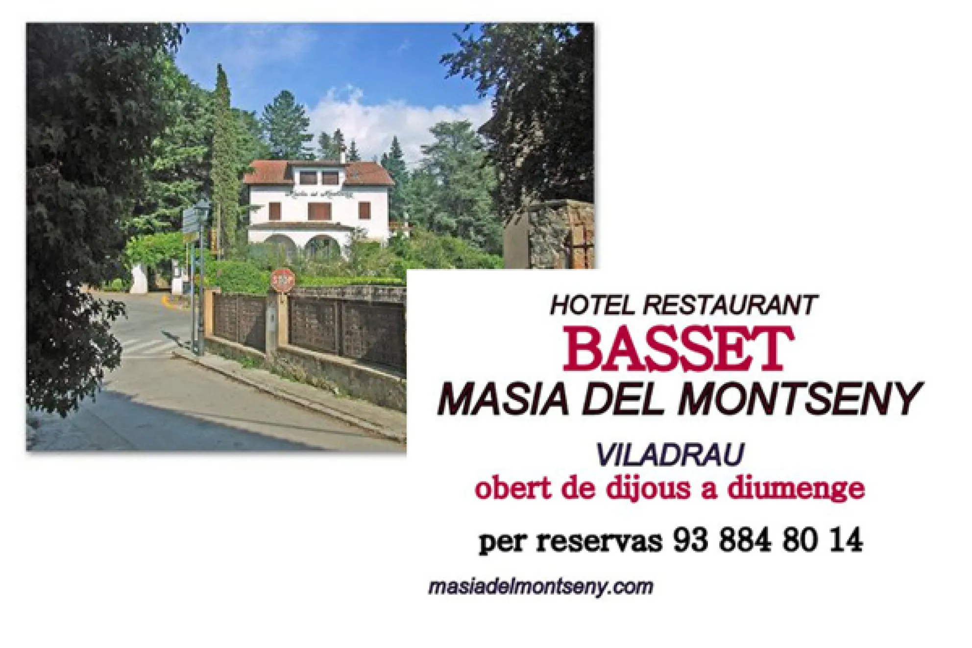 Horaris Masia del Montseny