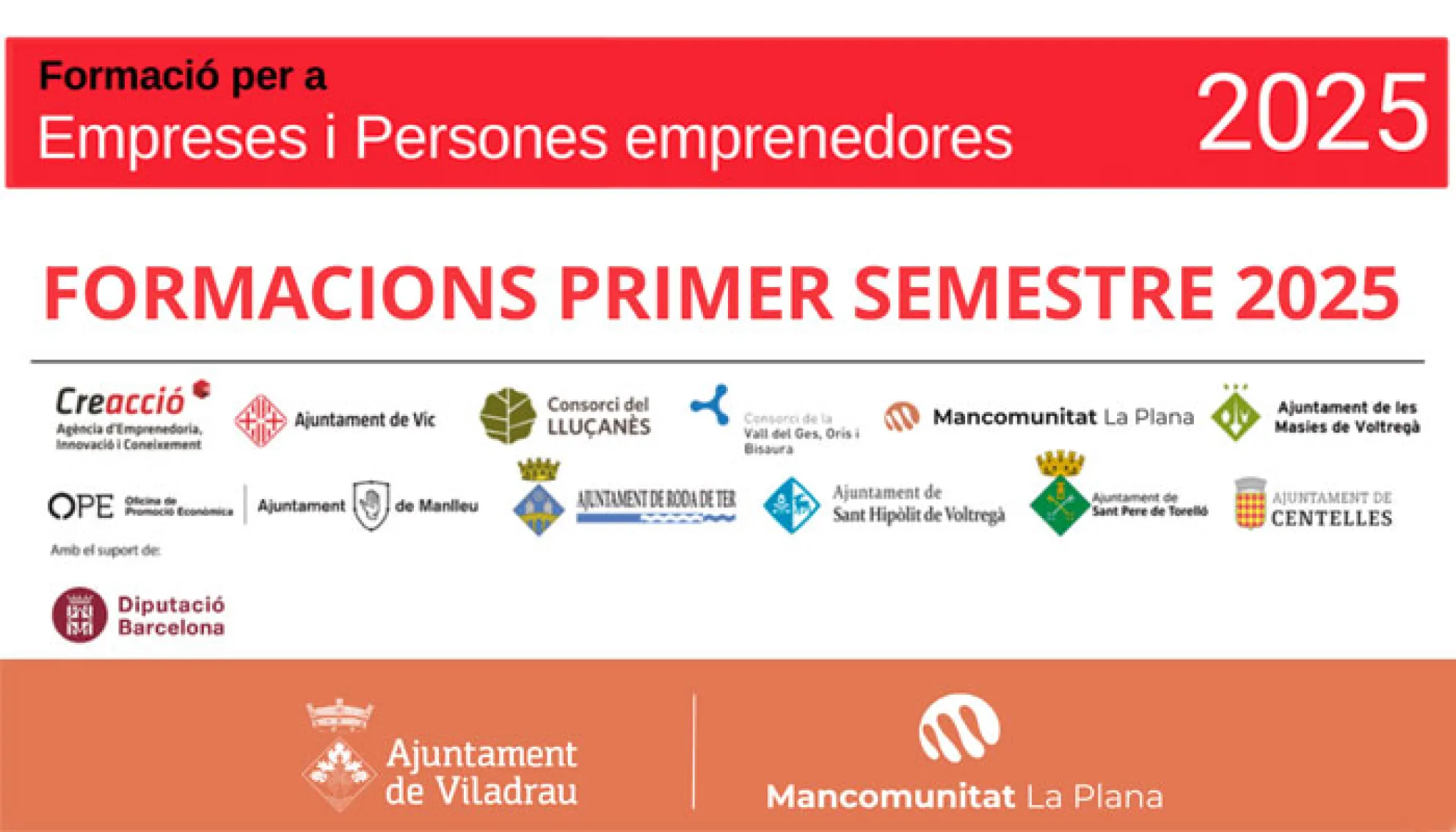 Nova programació de Formació per a Empreses i Emprenadors 2025 (1er semestre)
