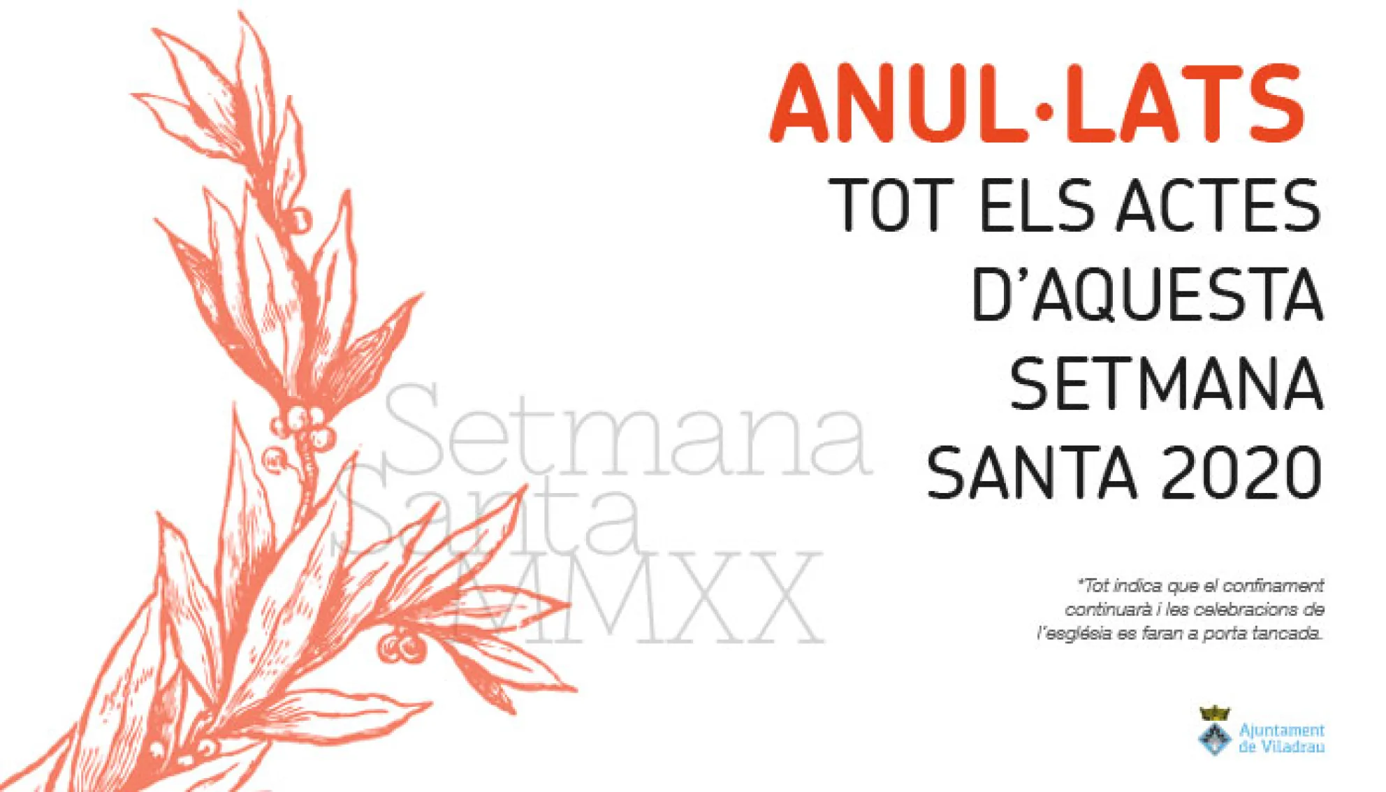 Viladrau Anul·lats actes Setmana Santa 2020