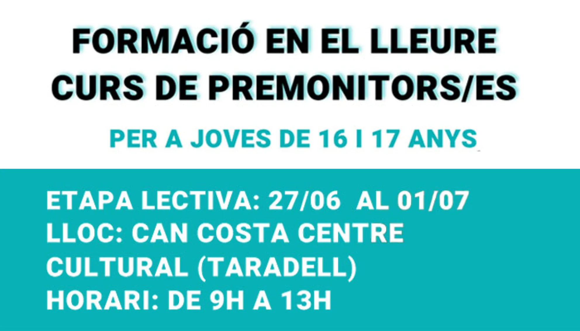 Formació d'educació en el lleure infantil i juvenil per a joves de 16 i 17 anys