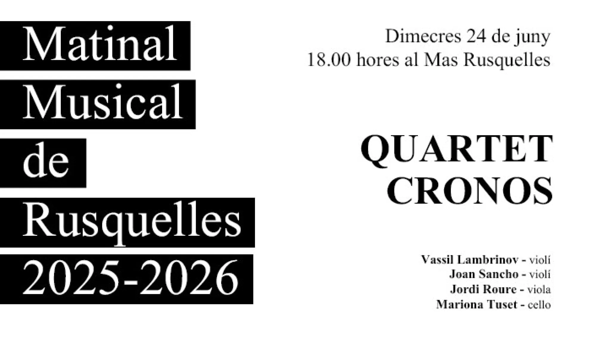 Viladrau Matinal Musical de Rusquelles del 24 de juny de 2026