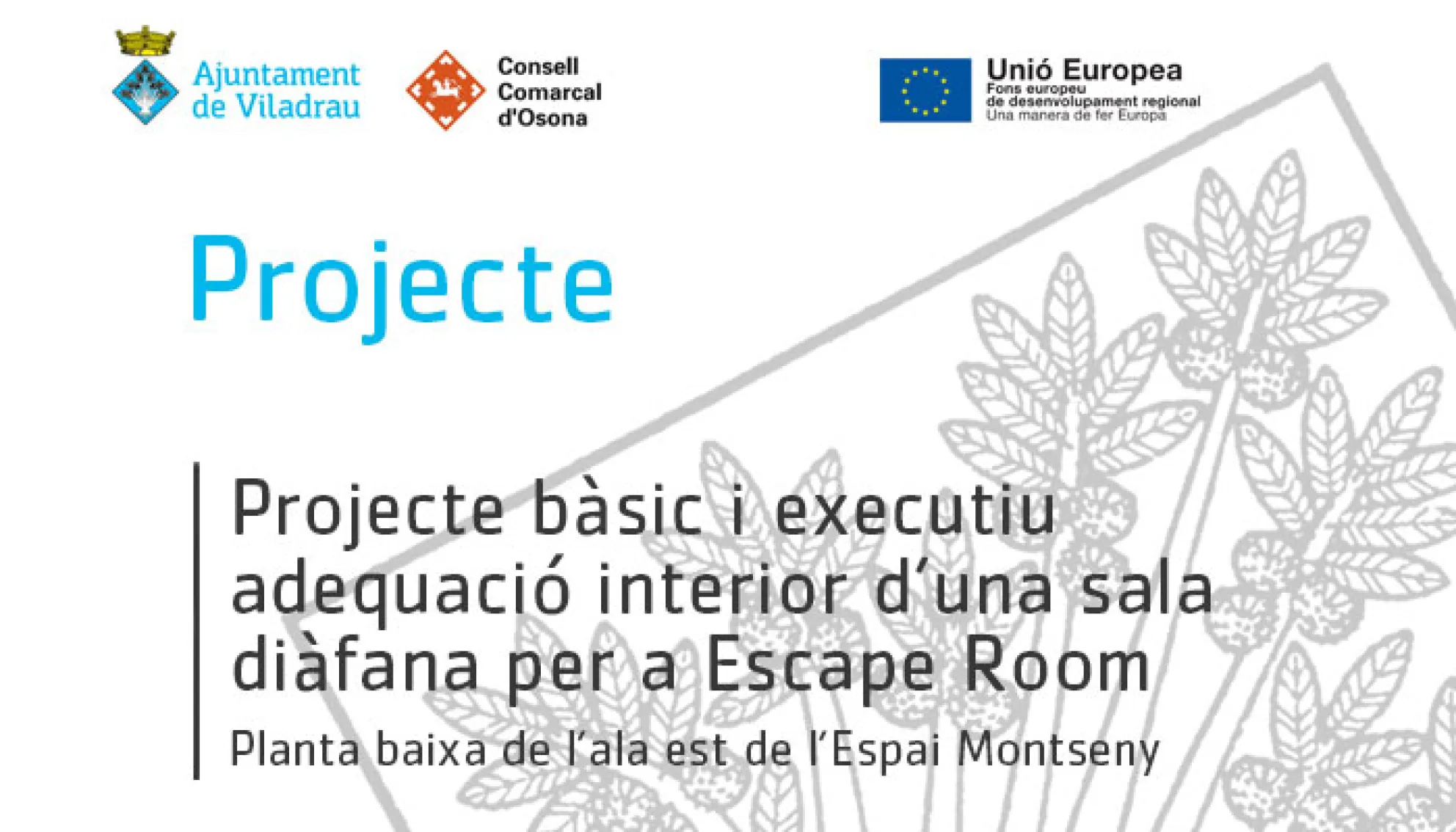 Viladrau Projecte bàsic i executiu adequació interior d'una sala diàfana per a Escape Room