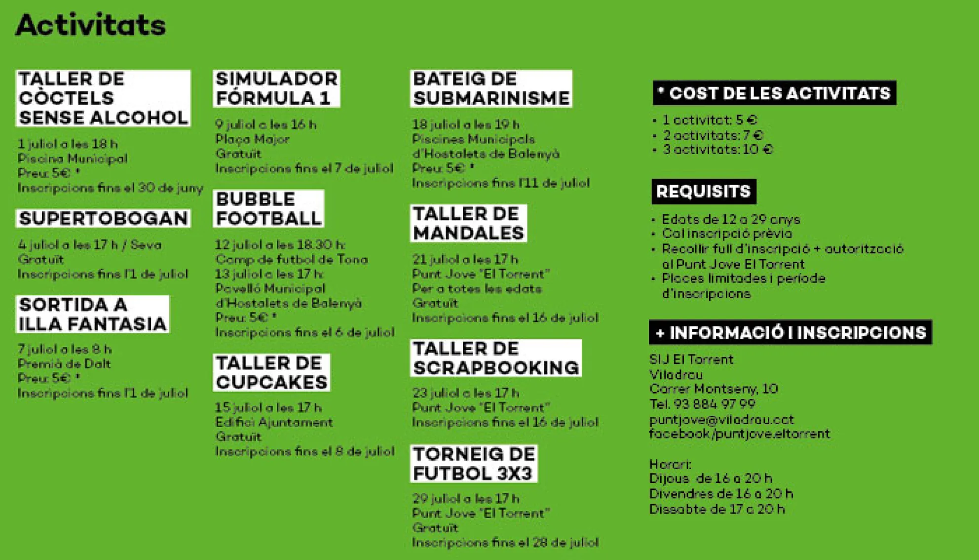 Activitats d'Estiu del SIJ El Torrent - Espai Jove