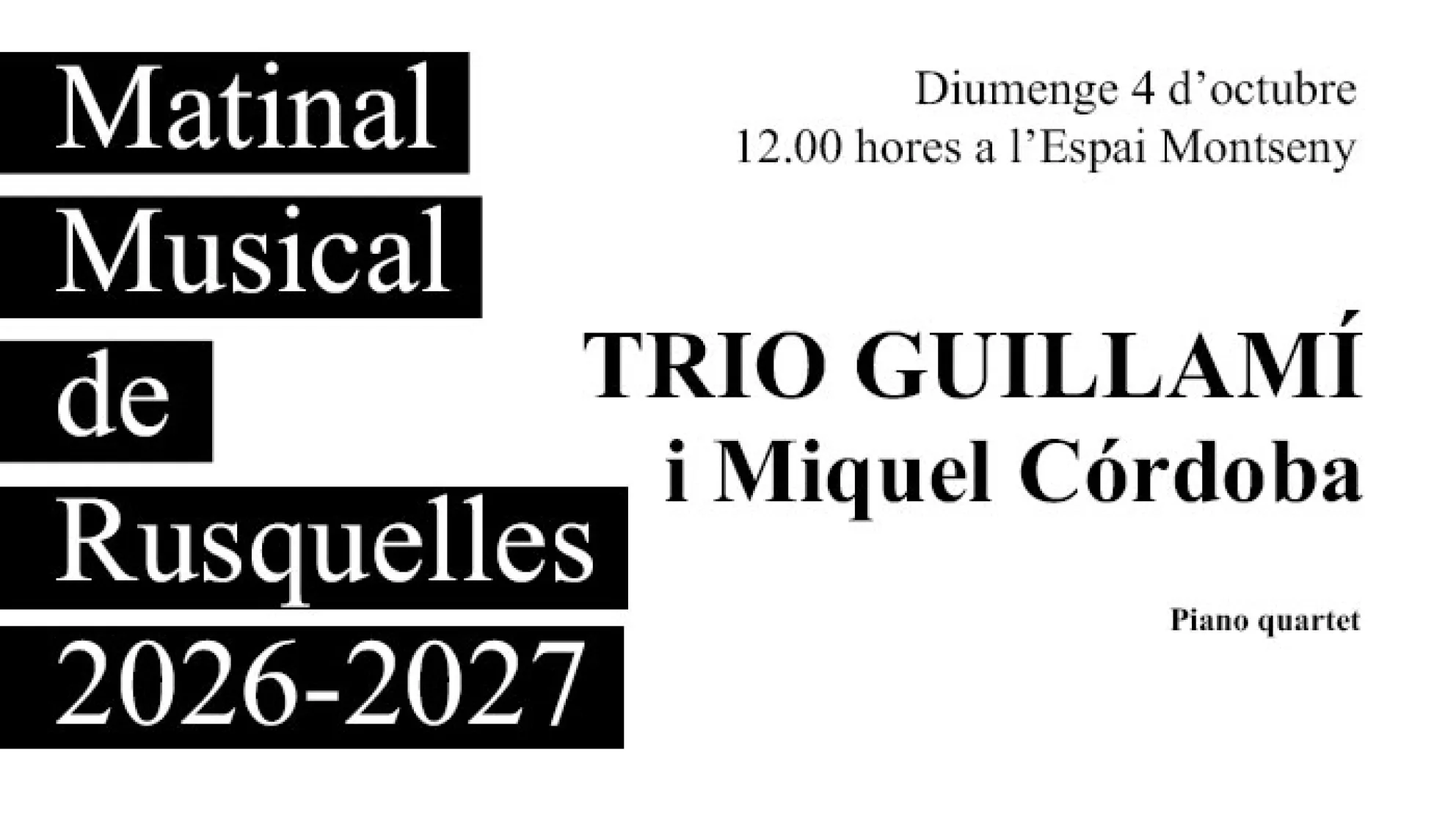 Matinal Musical de Rusquelles del 4 d'octubre de 2026